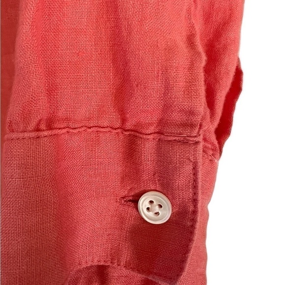 J. Jill 100% Love Linen Shirt in Size Small Orange - Picture 3 of 5